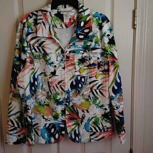 Tropical prints Women's Light Jacket, Size XL. (R-XL)